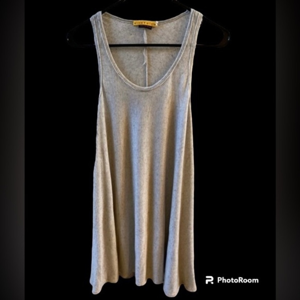 Alice + Olivia Scoop Neck‎ Cotton & Flax Tank Dress